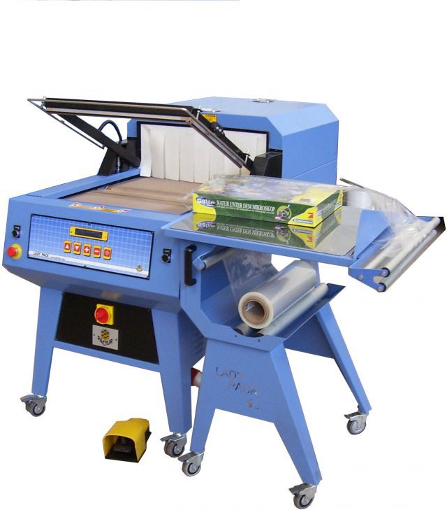 Semiautomatic L-sealer packaging machines with pneumatic sealing arm